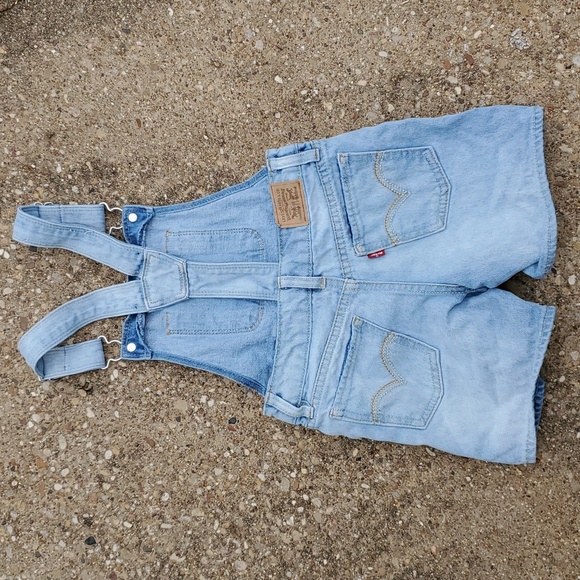 Levi's Levi Strauss & Co Denim Shortalls 6 Regular 5-6 Short Overalls - Picture 4 of 6